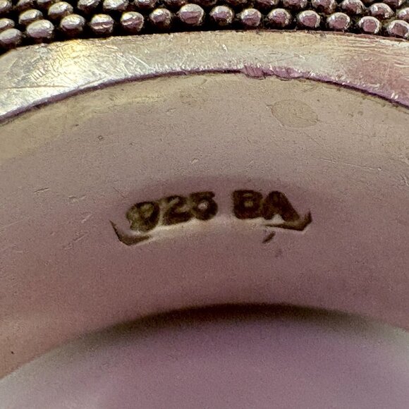 VTG Sterling Silver 925 Mother of Pearl Bezel Set Statement Ring Size 6.75 - Picture 5 of 8